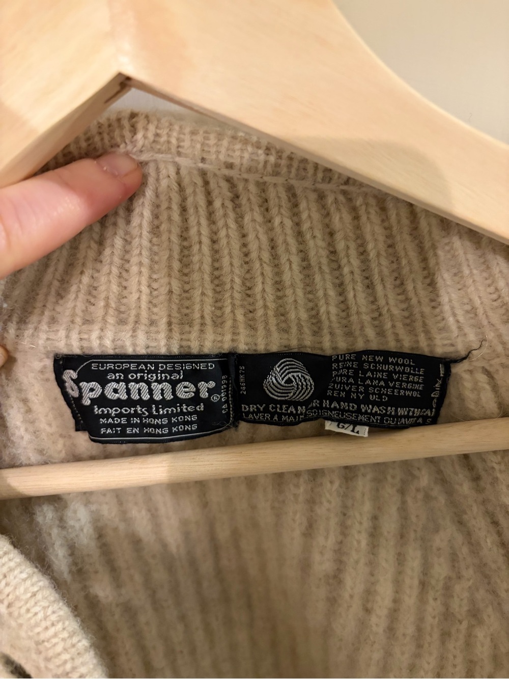 Ribbed Button-Front Cardigan in Cream - Picture 3 of 3